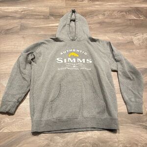 SIMM’s Fishing Gray Hoodie Sweatshirt Large